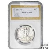 1933-S Walking Liberty Half Dollar PGA MS64