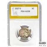 1927-S Buffalo Nickel PGA AU58