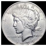 1934 Peace Silver Dollar NEARLY UNCIRCULATED