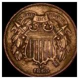 1865 Bronze Two-Cent Piece CLOSELY UNCIRCULATED