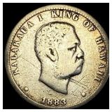 1883 Hawaii Silver 1/4 Dollar LIGHTLY CIRCULATED