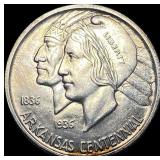 1937-S Arkansas Centennial Silver Half Dollar CHOI
