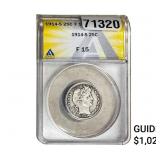 1914-S Barber Quarter ANACS F15