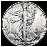 1947 Walking Liberty Half Dollar CLOSELY UNCIRCULA