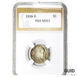 1916-D Buffalo Nickel PGA MS63
