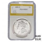 1885-S Morgan Silver Dollar PGA MS63