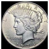 1934 Silver Peace Dollar CLOSELY UNCIRCULATED