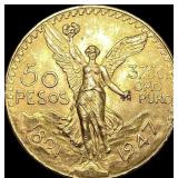 1947 Mexico Gold 50 Pesos UNCIRCULATED