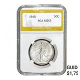 1918 Walking Liberty Half Dollar PGA MS63