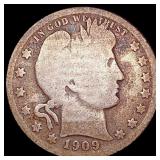 1909-O Barber Quarter NICELY CIRCULATED
