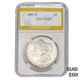 1891-S Morgan Silver Dollar PGA MS63