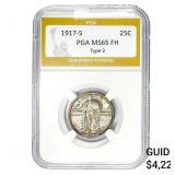 1917-S T2 Standing Liberty Quarter PGA MS65 FH