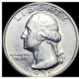 1935-D Silver Washington Quarter CLOSELY UNCIRCULA