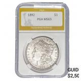 1892 Morgan Silver Dollar PGA MS63