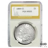 1884-CC Morgan Silver Dollar PGA MS65
