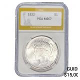 1922 Silver Peace Dollar PGA MS67