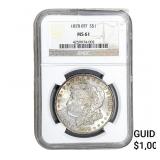 1878 8TF Morgan Silver Dollar NGC MS61