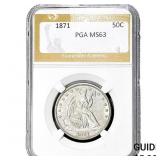 1871 Seated Liberty Half Dollar PGA MS63