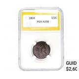 1804 Draped Bust Half Cent PGA AU58