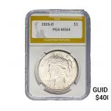 1926-D Silver Peace Dollar PGA MS64