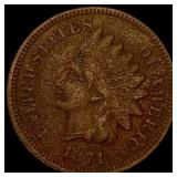 1871 Indian Head Cent ABOUT UNCIRCULATED