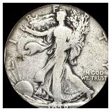 1938-D Silver Walking Liberty Half Dollar  LIGHTL