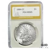 1884-CC Morgan Silver Dollar PGA MS65