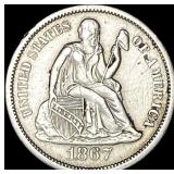 1867-S Seated Liberty Dime CLOSELY  UNCIRCULATED