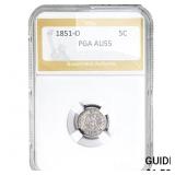 1851-O Seated Liberty Half Dime PGA AU55