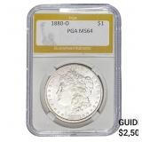 1880-O Morgan Silver Dollar PGA MS64