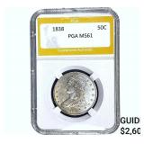 1838 Capped Bust Half Dollar PGA MS61