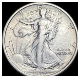 1917-S Silver Walking Liberty Half Dollar NEARLY U