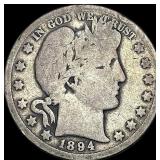 1894-O Silver Barber Half Dollar NICELY CIRCULATED
