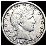 1896 Barber Silver Quarter NEARLY UNCIRCULATED