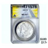 1887 Morgan Silver Dollar ANACS MS63