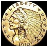 1910 Indian Head Quarter Eagle $2.50 Gold CLOSELY