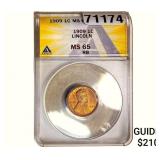 1909 Wheat Cent ANACS MS65 RB