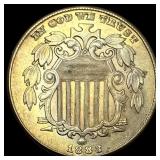 1883 Shield Nickel CHOICE AU