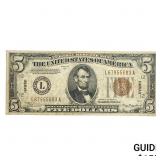 1934A $5 Hawaii Note Brown Seal