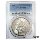 1887 Morgan Silver Dollar PCGS MS65