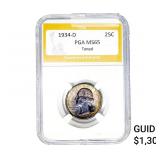 1934-D Washington Silver Quarter PGA MS65 Toner