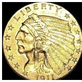 1911 Indian Head Gold $2.50 Quarter Eagle CLOSELY