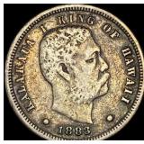 1883 Silver Dime Hawaii NEARLY UNCIRCULATED
