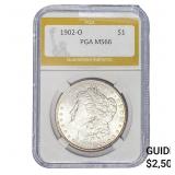 1902-O Morgan Silver Dollar PGA MS66