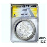 1890 Morgan Silver Dollar ANACS MS63