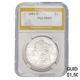 1881-O Morgan Silver Dollar PGA MS65