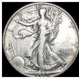 1938-D Silver Walking Liberty Half Dollar CLOSELY