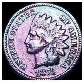 1874 Indian Head Cent NEARLY UNCIRCULATED