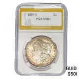 1890-S Morgan Silver Dollar PGA MS63