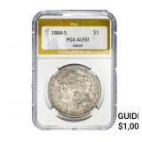 1884-S Morgan Silver Dollar PGA AU50 Detail